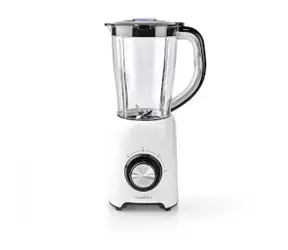 Nedis KABL300CWT biało-czarny / Blender stołowy / 800 W / 1,5 l / 2 prędkości 