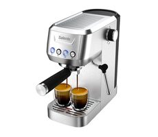 Salente Coffio srebrny / Ekspres do kawy dźwigniowy / 1350W / 1,3 l / 20 bar