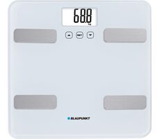 Blaupunkt BSM501 biały / waga osobowa / ładowność 150 kg / pamięć dla 12 użytkowników / monitorowanie tłuszczu / 2x AAA