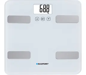 Blaupunkt BSM501 biały / waga osobowa / ładowność 150 kg / pamięć dla 12 użytkowników / monitorowanie tłuszczu / 2x AAA