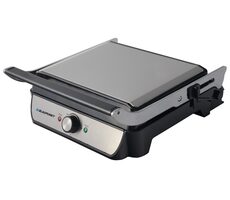 Blaupunkt GRS701 srebrny / grill elektryczny / 2000W / regulowana temperatura / powierzchnia 23x34 cm / odpływ oleju