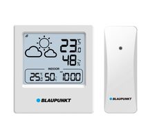 Blaupunkt WS10WH biały / Stacja pogodowa / termometr zewnętrzny / zegar / wyświetlacz LCD 