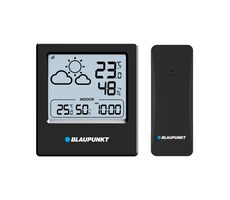 Blaupunkt WS10BK czarny / Stacja pogodowa / termometr zewnętrzny / zegar / wyświetlacz LCD