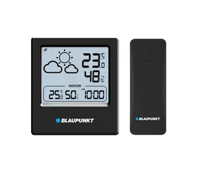Blaupunkt WS10BK czarny / Stacja pogodowa / termometr zewnętrzny / zegar / wyświetlacz LCD