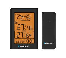 Blaupunkt WS15BK czarny / Stacja pogodowa / termometr zewnętrzny / zegar / kalendarz
