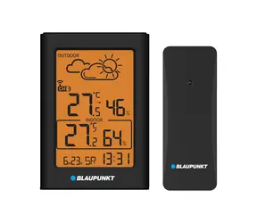 Blaupunkt WS15BK czarny / Stacja pogodowa / termometr zewnętrzny / zegar / kalendarz