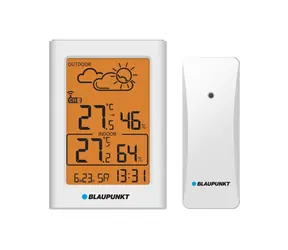 Blaupunkt WS15WH biały / Stacja pogodowa / termometr zewnętrzny / zegar / kalendarz