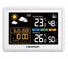 Blaupunkt WS30WH biały / Stacja pogodowa / pomiar temperatury i wilgotności / wyświetlacz LCD / termometr zewnętrzny