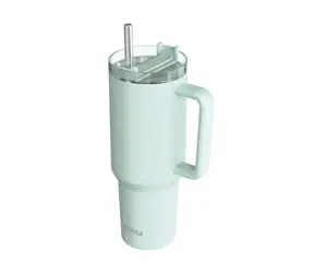 Kubek termiczny Quokka ze stali nierdzewnej ze słomką Stream Turquoise 1200 ml