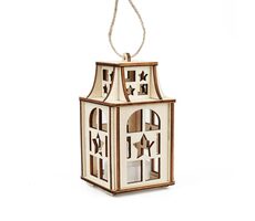 Magia drewna Latarnia z gwiazdami / Świeca LED / Bateria 3V