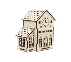 Magia drewna Duży dom Wieża zegarowa / Świeca LED / Bateria 3V