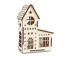 Magia drewna Duży dom Kościół / Świeca LED / Bateria 3V