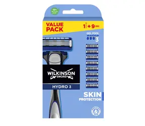 Maszynka do golenia Wilkinson Hydro3 Skin Protection + 9 wymiennych głowic 3-ostrzowych 