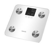 Sencor SBS 6025WH szara / waga osobowa / szkło hartowane / LCD / 180 kg / kg / 3x AAA  