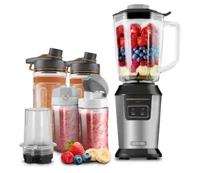Sencor SBL 7570SS srebrny / blender do smoothie / 800 W / 2 x 300 ml / 2 x 600 ml / 1 x 900 ml