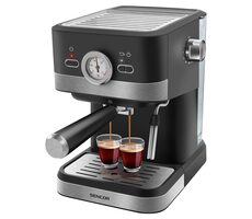 Sencor SES 1721BK czarny / Ekspres do kawy dźwigniowy / 1050W / 20 bar / 1,5 l / dysza spieniająca