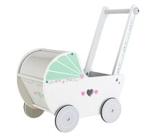 ECOTOYS Drewniany wózek dla lalek / od 3 lat