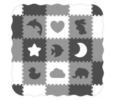 ECOTOYS Puzzle piankowe Zwierzęta i kształty czarno-białe SX z krawędziami / od 3 lat