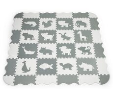 ECOTOYS Puzzle piankowe Zwierzęta szaro-białe SX z kantami / od 3 lat