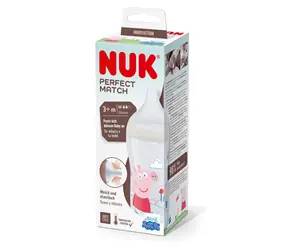Butelka dla niemowląt NUK / Peppa Pig 260 ml / 3+ / biała