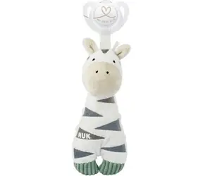 Pluszowy uchwyt na smoczek NUK ZEBRA / 0+
