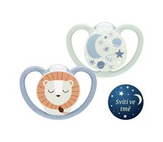Smoczek NUK Baby na noc / 6-18 miesięcy / 2 szt. / niebiesko-zielony