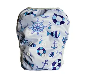 GaGa's Baby Diaper Swimsuit Anchors Blue
