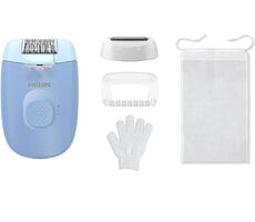 Philips 4000 BRE247/00 niebieski / Depilator / 2 prędkości / zmywalny