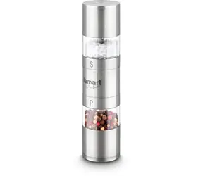 Młynek do przypraw Lamart Tube 2 x 40 ml srebrny / pieprz, sól / stal nierdzewna
