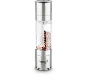Młynek do przypraw Lamart Tube 2 x 100 ml srebrny / sól i pieprz / stal nierdzewna