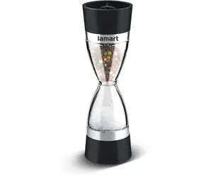 Młynek do przypraw Lamart Sandglass 2 x 60 ml czarny / pieprz, sól / plastik