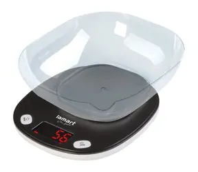 Waga kuchenna Lamart Pezo z miską czarna / wyświetlacz LCD / maks. 5000 g / 2 x AAA / plastik