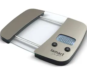 Waga kuchenna Lamart Equal, szara, wyświetlacz LCD, maks. 5000 g, 2 x AAA, stal nierdzewna