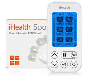 iHealth Soothe TENS podwójny elektrostymulator z akcesoriami / 24 tryby / 15 poziomów intensywności / 4X AAA