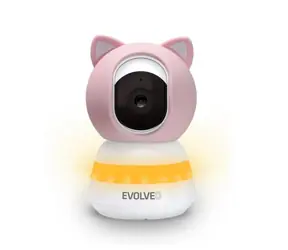 Evolveo Baby Monitor N5 różowy / Elektroniczna niania wideo / Nadzór 360° / Komunikacja dwukierunkowa