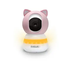 Evolveo Baby Monitor LUX różowy / Elektroniczna niania wideo / Nadzór 360° / Wizja nocna / Detekcja płaczu i ruchu