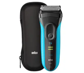 Zupełnie nowa - golarka Braun Series 3 3045s niebieska/foliowa/45 minut użytkowania/wodoodporna/etui podróżne/nowa
