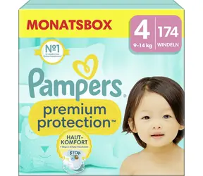 Pampers Premium Protection 9-14 kg (174 szt.) / pieluchomajtki / rozmiar 4 (9-14 kg)