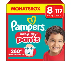 Pampers Baby Dry Pants XL 17+kg (117 szt.) / pieluchomajtki / rozmiar 8 (17+kg) 