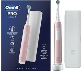 Szczoteczka elektryczna Oral-B Pro Series 1 Cross Action różowa / oscylacyjna / 3 tryby / czujnik nacisku / z etui 