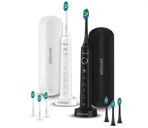 Eldonex SonicPro DuoPack czarno-biała / Elektryczna szczoteczka do zębów / 40 000 oscylacji / 5 trybów / 8 główek