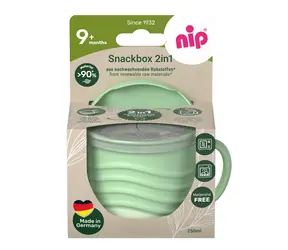 Pudełko na przekąski NIP NATURE 2w1 250ml 1szt. zielone / od 9 miesięcy