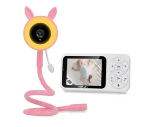 Evolveo Baby Monitor N35 różowy - niania elektroniczna z kamerą / VOX / termometr / noktowizor / światło RGB