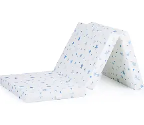 CHIPOLINO Materac składany 60 x 120 cm Biały, niebieskie gwiazdki