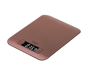 Adler AD 3183 miedź / Waga kuchenna / Dokładność 1 g / Maksymalnie 5 kg / kg & g & lb & oz / 2 x CR2032