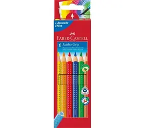 Faber-Castell Jumbo Grip - Kredki trójkątne - 6 szt./zmywalne