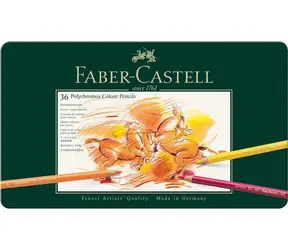 Faber-Castell Polychromos - Kredki heksagonalne - 36 szt. / artystyczne / wodoodporne / pudełko blaszane