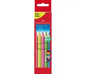 Kredki trójkątne Faber-Castell Jumbo Grip Neon - 5 szt.