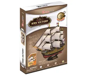 CubicFun Puzzle 3D Żaglowiec HMS Victory / 189 elementów / Poziom trudności: 6