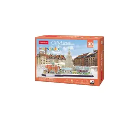 Puzzle 3D CubicFun CityLine - Warszawa / 126 elementów / 53 x 18,1 x 20,5 cm